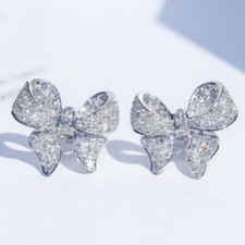 Fashion Filled Jewelry Stud Earring Cubic Zircon Wedding Party Gift