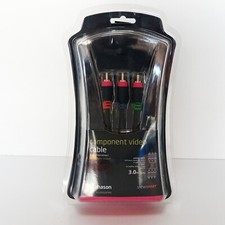 Alphason 3 metri triplo cavo RCA placcato oro AV maschio RCA spine phono 3x NOS