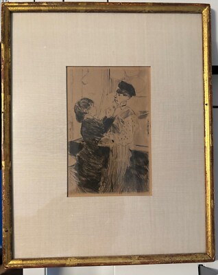 Jean-Louis Forain etching ''Le noeud de cravate'' - 1880 France