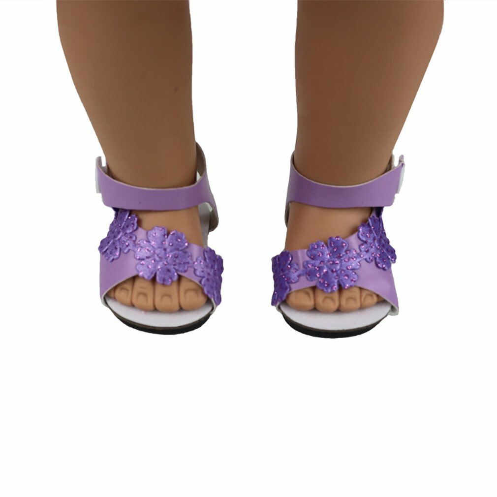 Cute Purple Granular Shoes For 18 Inch American Girl Doll Doll Accessories IA