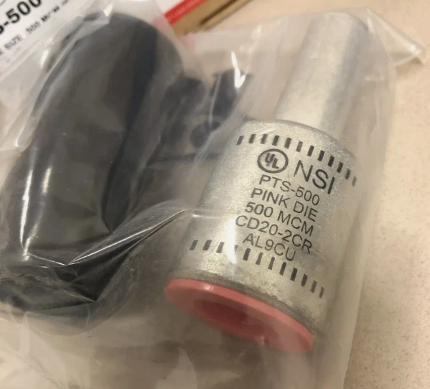 Compression Pigtail Adapter NSI PTS-500 MCM Pink Die CD20-2CR AL9CU Aluminum - Image 2 of 2