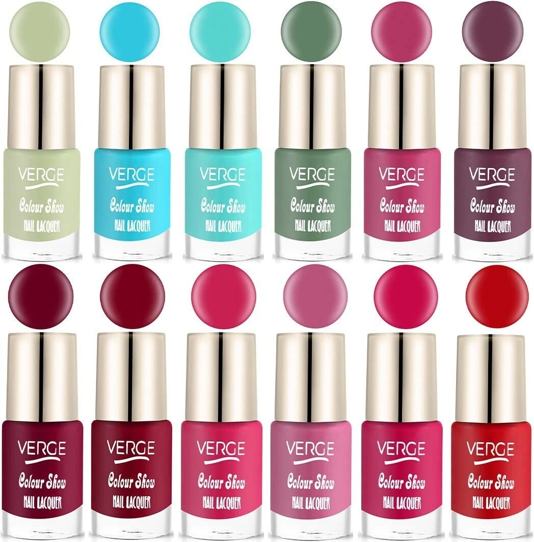 VERGE COLOUR SHOW LONG WEAR NAIL POLISH SET OF 12
Opens in a new window or tab