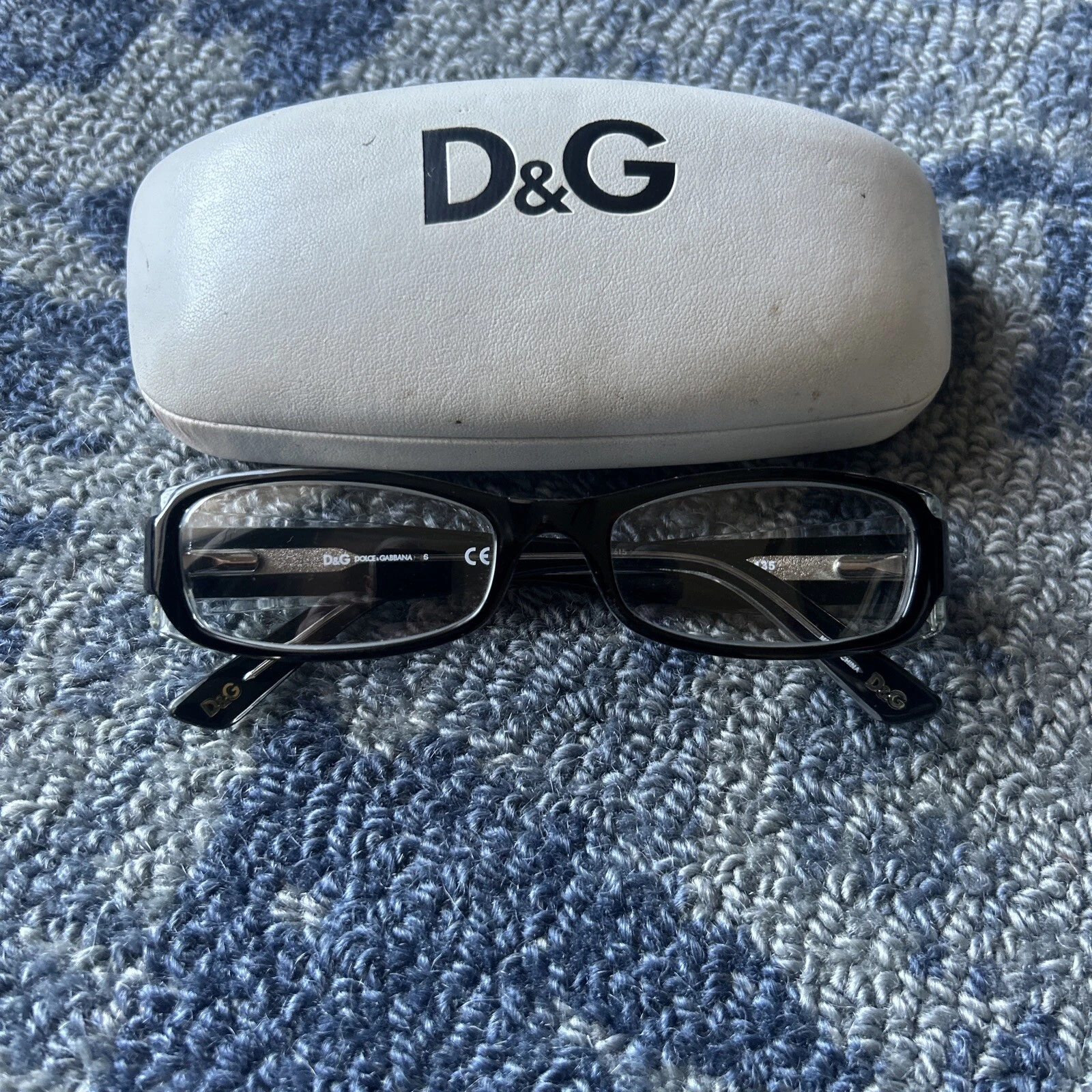 Dolce & Gabbana DG 1171 675 Black Rectangle Eyeglasses Frame 52  17 135 W Case