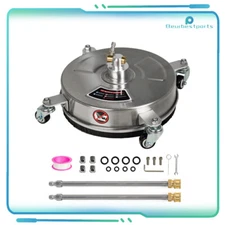 13" Stainless Steel Surface Cleaner Attachment Pressure Washer 4 Wheel