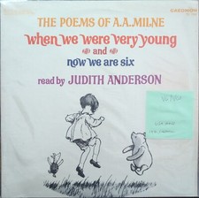 Judith Anderson The Poems of A.A. Milne Vinyl Record LP VG/VG+ TC-1356 1971
