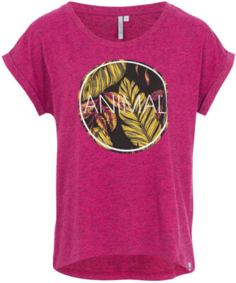 Animal Tropic Circle Kurzarm T-Shirt in Damson Purple