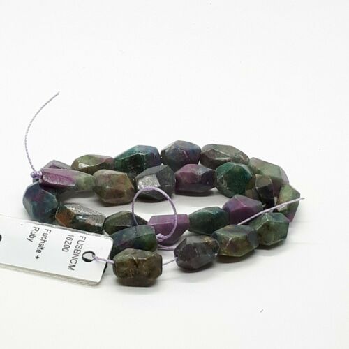 ruby in fuchsite faceted beads 6 x 11mm approx, 34cm - Picture 9 of 9