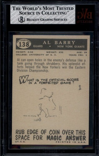 Earl Torgeson 1958 #138 BGS BVG 6.5 EX-MT - Picture 2 of 2