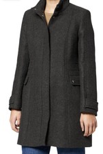 Naf Naf Womens Asuzon Wool Blend Jacket Grey Size 4 Brand New