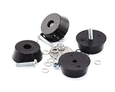 1-1/4'' Diameter x 1/2'' Tall TPR Rubber Feet w Screws Anti Vibration Mounts