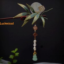 Chinese Ancient Silk Flower Hairpin Bamboo Hairpin Hanfu Handmade Accessory