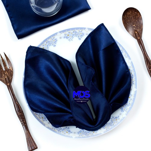 Serviettes de table carrées en satin 12 pouces/20 pouces mouchoir fête de mariage - LIVRAISON GRATUITE - Photo 22/45