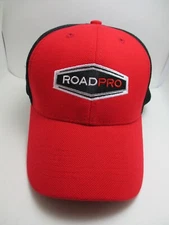 ROAD PRO Embroidered Hook & Loop Baseball Cap  (Red with Black) Trucker Trucking