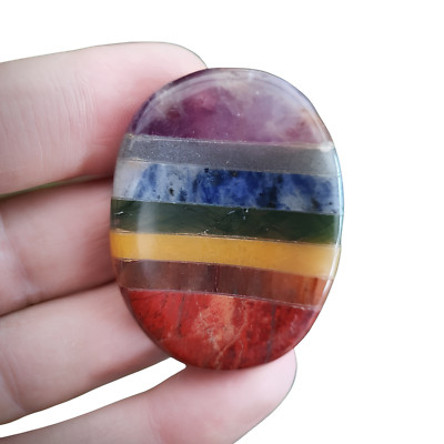 7 Chakra Sorgenstein Daumenstein Palme Edelstein Antianxiety Kristall & Geschenktüte
