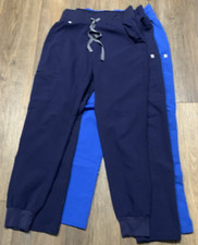 Lot of 3 FigsTechnical Scrubs Womens XS Royal/Navy Blue Drawstring Medical Nurse
