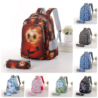 Unisex Kinder Rucksack mit Federmäppchen abwischbar Reise Gym Schultertasche YB