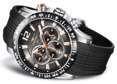 FIREFOX GADGET Chronograph Herrenuhr Silikonband S190 schwarz 10