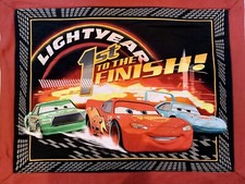 Disney Movie Pixar Cars LIGHTYEAR First To The Finish Handmade Blanket 36 X46