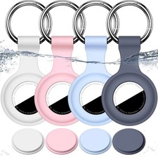 4/2/1 Pack Airtag Holder Case with Keychain Waterproof,GPS Tag Cover PC Silicon