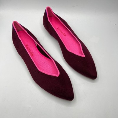 Rothys Retired Currant Merino Point Flats Multicolor Size 9 