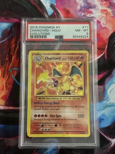 2016 Pokemon XY Evolutions Holo Charizard #11 PSA 8 NM-MT