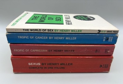 Henry Miller Tropic Of Cancer/Capricorn, Sexus & World Of Sex Grove Press PB Lot