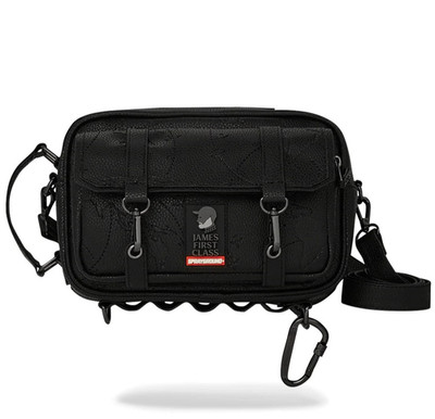 Sprayground James First Class Crossbody Bag New Black Sling Messenger Bag
