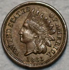 About Uncirculated 1863 Indian Head Cent, Richly Hued, Lustrous specimen.