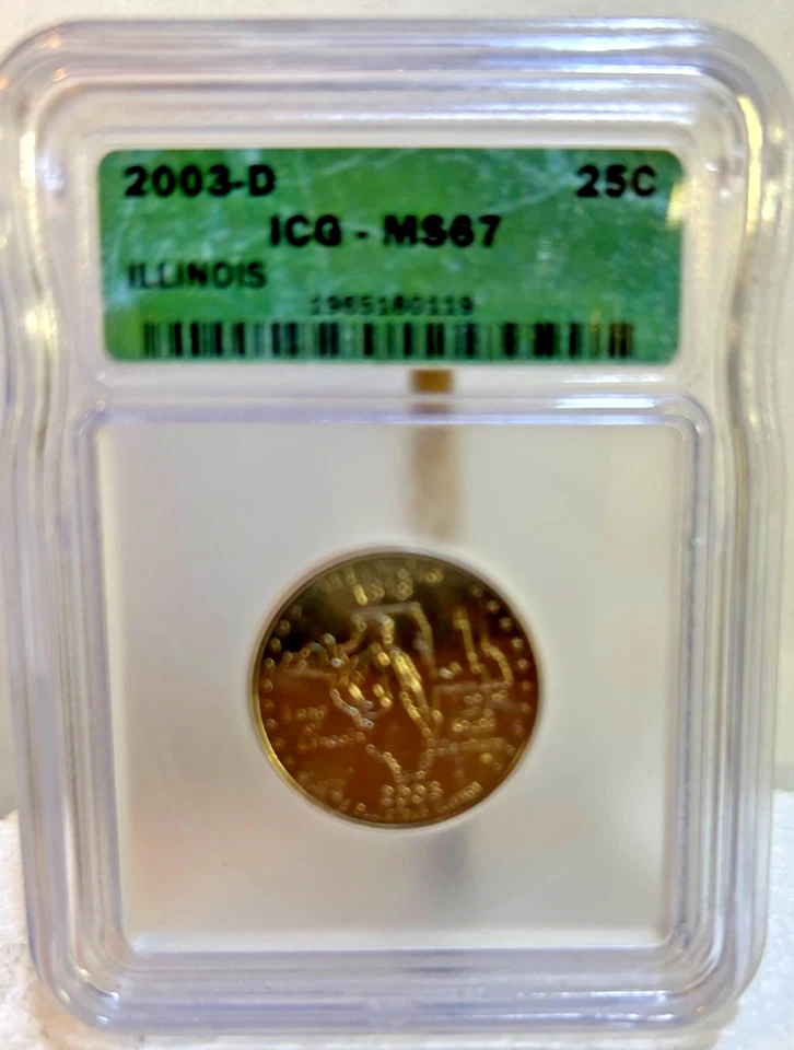 Set of 5 - 2003-D Washington Quarters MS67 ICG, Beautiful Bright White Coins - Image 3 of 4