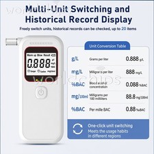 Digital Alcohol Tester w/ Large LCD Voice Broadcast Portable Blowing type White