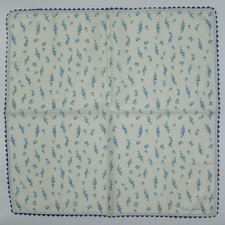 HK131- Polo Ralph Lauren Ivory Floral Handkerchief Polka Dot Cotton 19.5"x19.5"