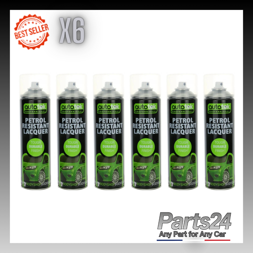 6x Autotek Petrol Resistant Lacquer 500ml Clearcoat Lacquer Spray High