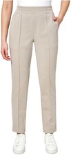 Mondetta Women's Textured Pintuck Straight Leg Pant, Beige, XX-Large