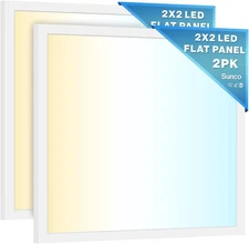 Sunco 2X2 LED Flat Panel Lights for Drop Ceiling, Troffer Replacement Light Fixt