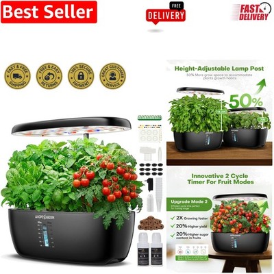 Compact Hydroponic Growing System: 12 Pods with LCD Display & Silent Pump