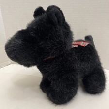 Dakin MacGregor Plush Black Scottie Dog Toy Red Tartan Plaid Bow 24326 Scott