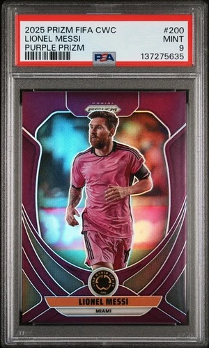 Lionel Messi 2025 Panini Prizm FIFA Club World Cup Purple /125 PSA 9 GEM MINT...