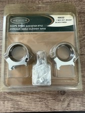 Weaver Scope Rings, Quick Detach Style 1" 49032 Silver Finish