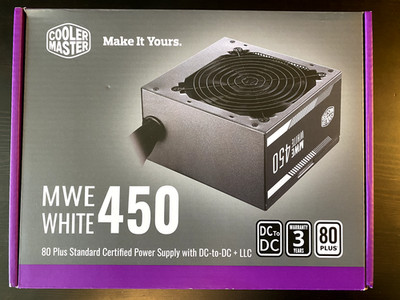 Cooler Master MWE 450 White | 450W ATX Power Supply | 80+ Rated | MPE-4501-ACAAW