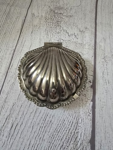 Vintage Leonard Silverplated Seashell Cavier Jam Or Butter Dish 5" 1950s