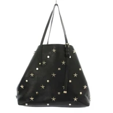 Jimmy Choo Sasha Star Studded Tote Bag Leather Black ku Used 2fa967e970ed0a67758
