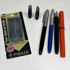 Vintage Fountain Pen Lot Of 4 - Osmiroid Wearever Scripto With Tips Ink