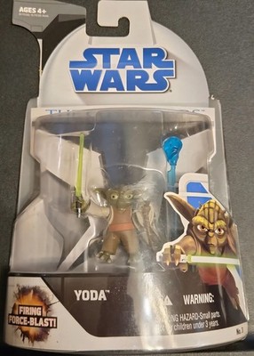 Hasbro Star Wars The Clone Wars YODA 2'' Action Figure No.3 Firing Force Blast 08