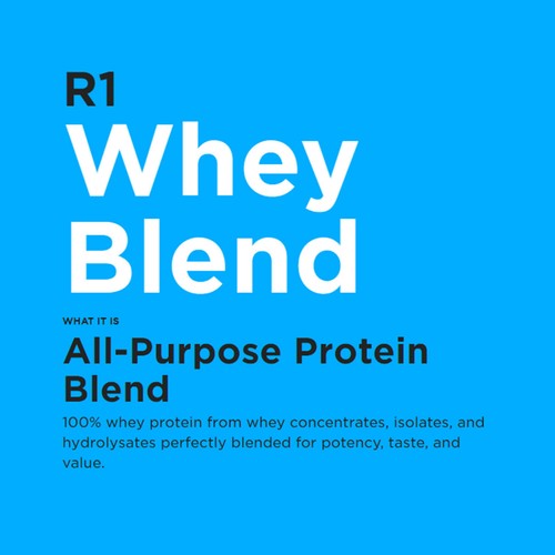 RULE 1 Whey Blend 14 serv Vanilla Ice Cream 100% Whey Protein Blend 1.02lb - Picture 3 of 5