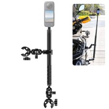 Motorcycle Dual-heads Crab Single Clamps Handlebar Mount 150cm Selfie Stick