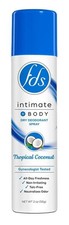 2 PACK Fds Intimate Body Dry Spray Deodorant Tropical Coconut 2 Ounce