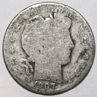 1907-P BARBER SILVER HALF DOLLAR - ABOUT GOOD - #0422DAC