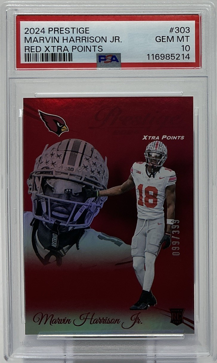 Marvin Harrison Jr. Rookie PSA 10 - 2024 Panini Prestige Xtra Points ‘Red’ /399