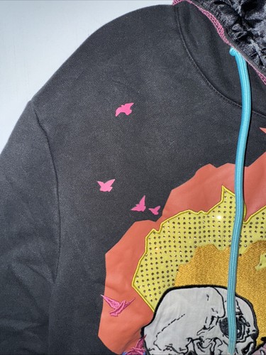 Sudadera con capucha bordada Frost Original Die For Ya Love ropa de calle táctil talla L RARA - Imagen 5 de 10