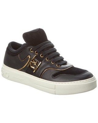Ferragamo Beck Suede & Leather Sneaker Men's Black 6.5 M